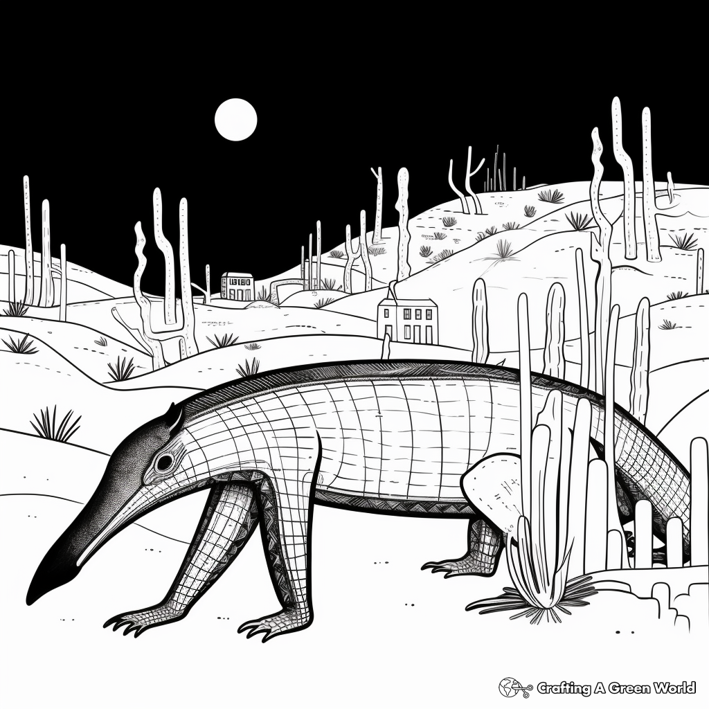 Night Scene Anteater Coloring Pages 3