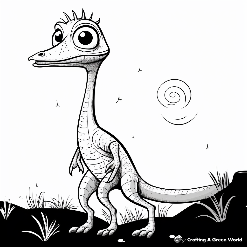 Night Vision Compysognathus Coloring Pages 3