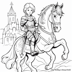 Noble St. George and the Dragon Coloring Pages 3