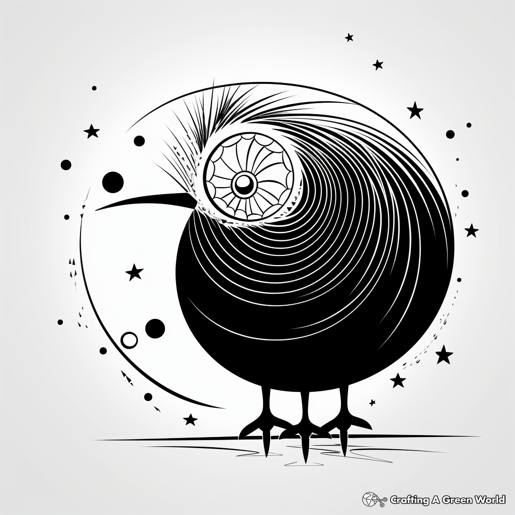 Nocturnal Kiwi Bird Coloring Pages 2
