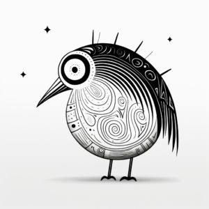 Nocturnal Kiwi Bird Coloring Pages 4