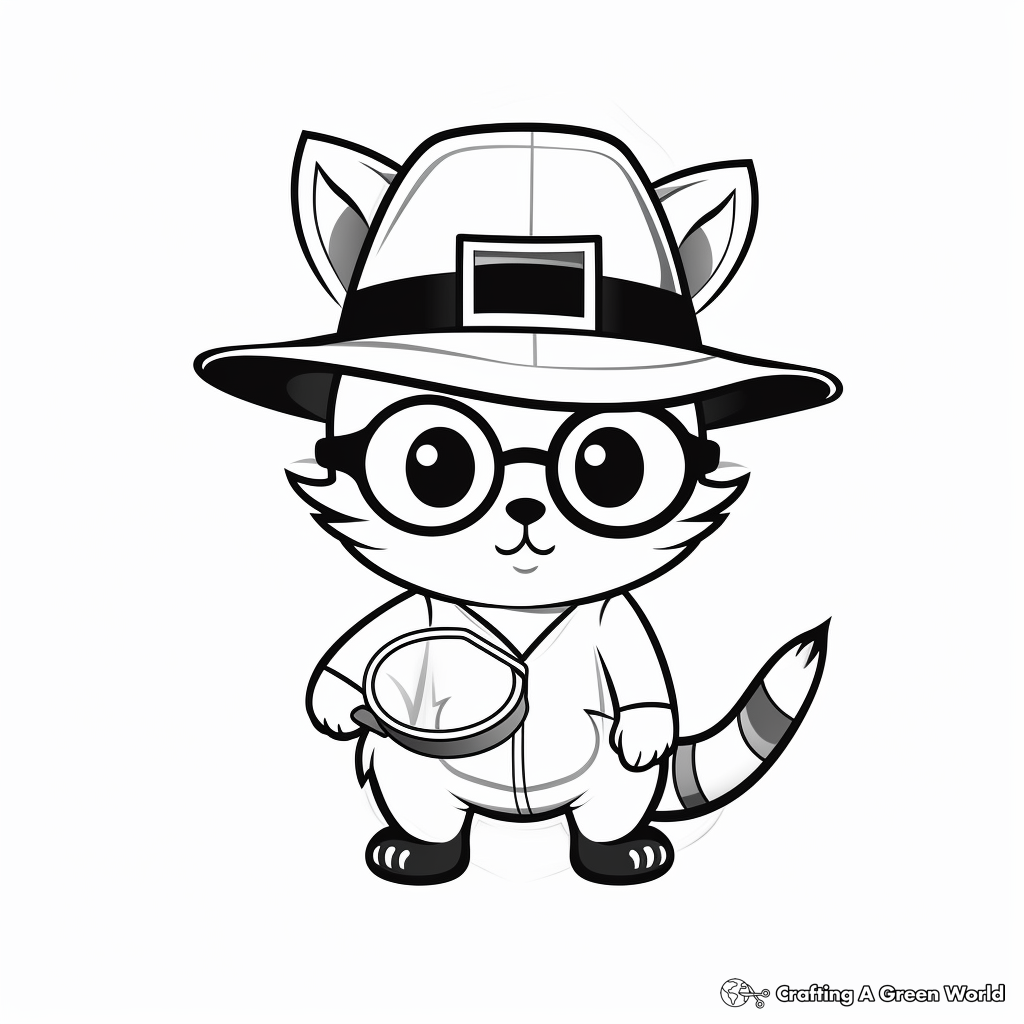 Noir Detective Cat Bee Coloring Pages for Adults 1