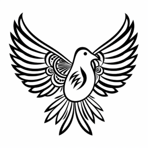 Nonviolence Symbol: Peace Dove Coloring Pages 1