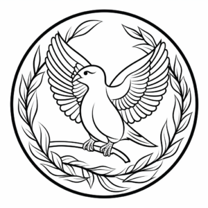 Nonviolence Symbol: Peace Dove Coloring Pages 2