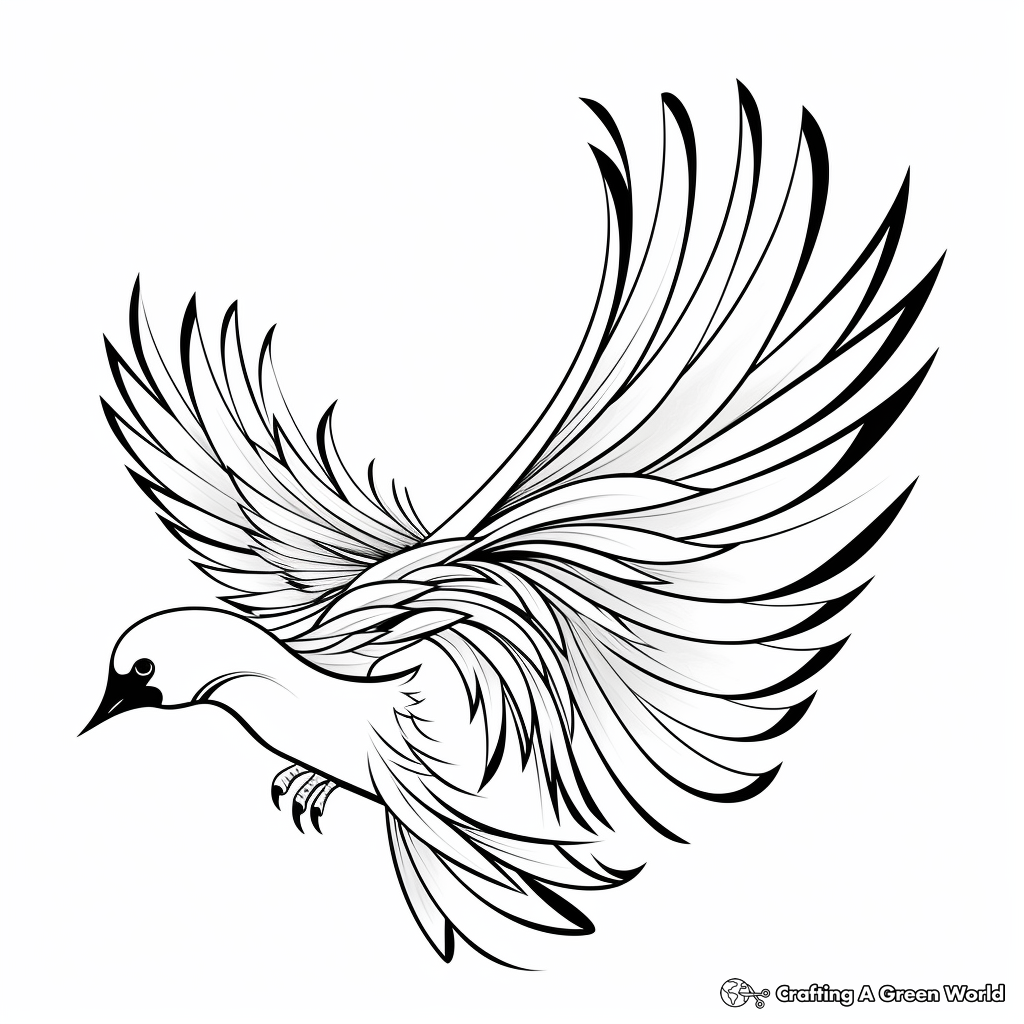Nonviolence Symbol: Peace Dove Coloring Pages 4