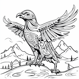 Nordic Mythology Raven Coloring Pages 2