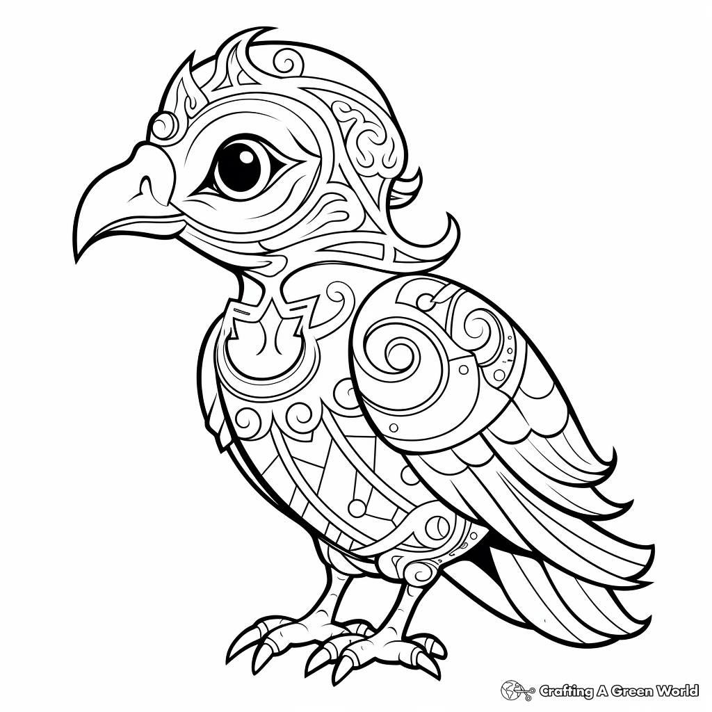 Nordic Mythology Raven Coloring Pages 4