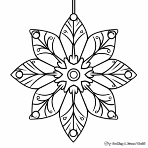 Nordic-Style Snowflake Ornament Coloring Pages 2