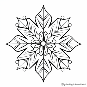 Nordic-Style Snowflake Ornament Coloring Pages 4