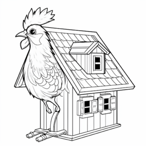 Northern Cardinal Birdhouse Scene Coloring Pages 2