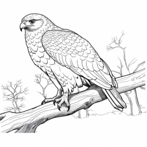 Northern Goshawk: A Spectacular Forest Hawk Coloring Page 3
