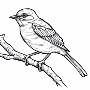 Northern Mockingbird Coloring Pages 1