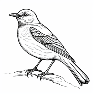 Northern Mockingbird Coloring Pages 2