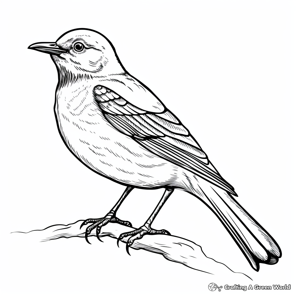 Northern Mockingbird Coloring Pages 2