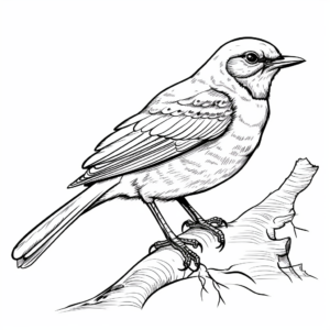 Northern Mockingbird Coloring Pages 3
