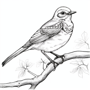 Northern Mockingbird Marvel Coloring Pages 1