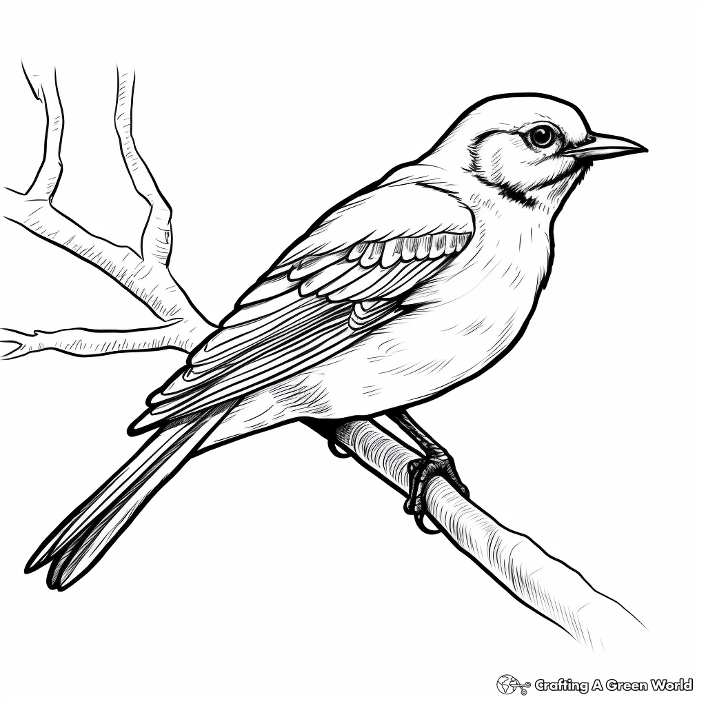 Northern Mockingbird Marvel Coloring Pages 2