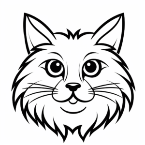 Norwegian Forest Cat Head Coloring Pages 2