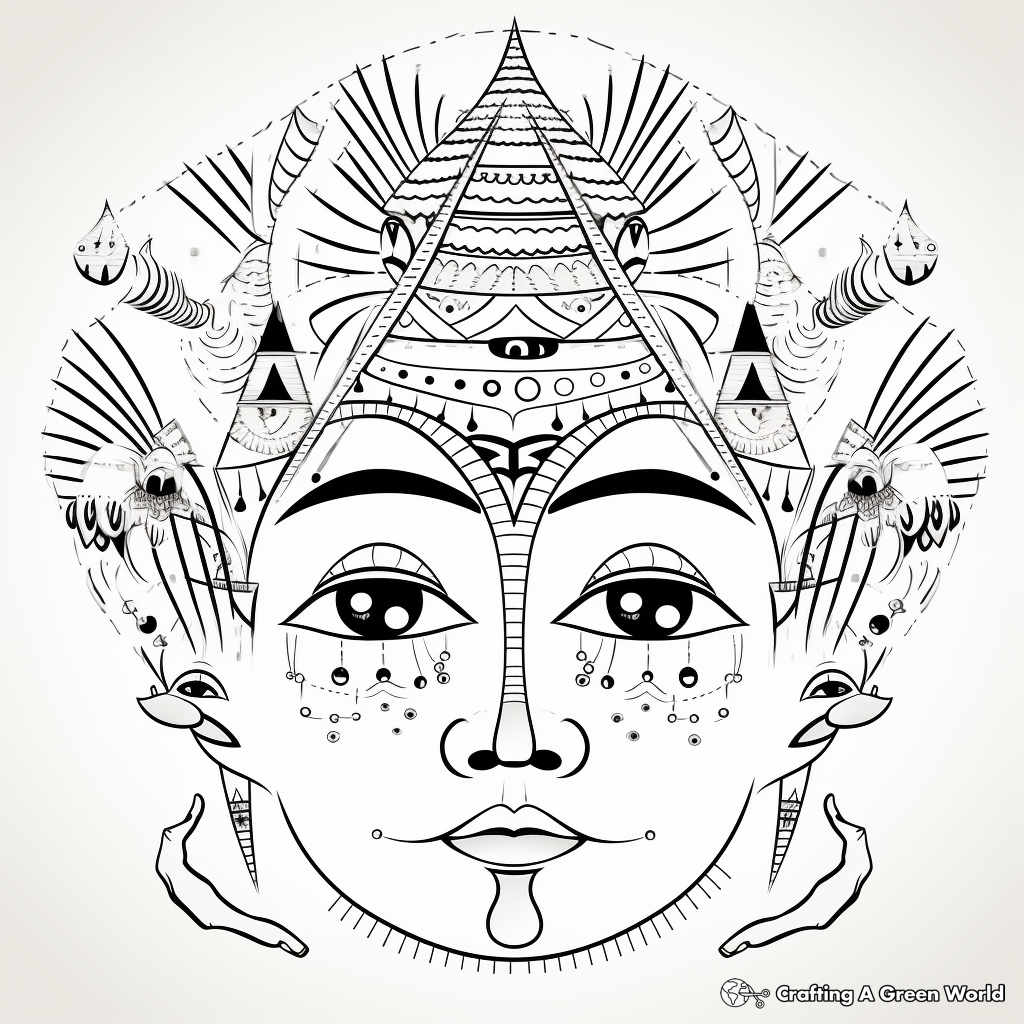 Nose-themed Transformative Mandala Coloring Pages 2