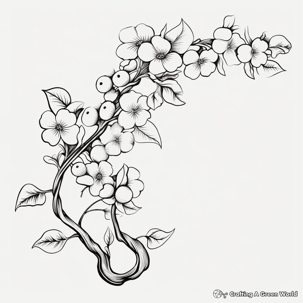Nostalgic Grapevine Coloring Pages for Wine Lovers 3