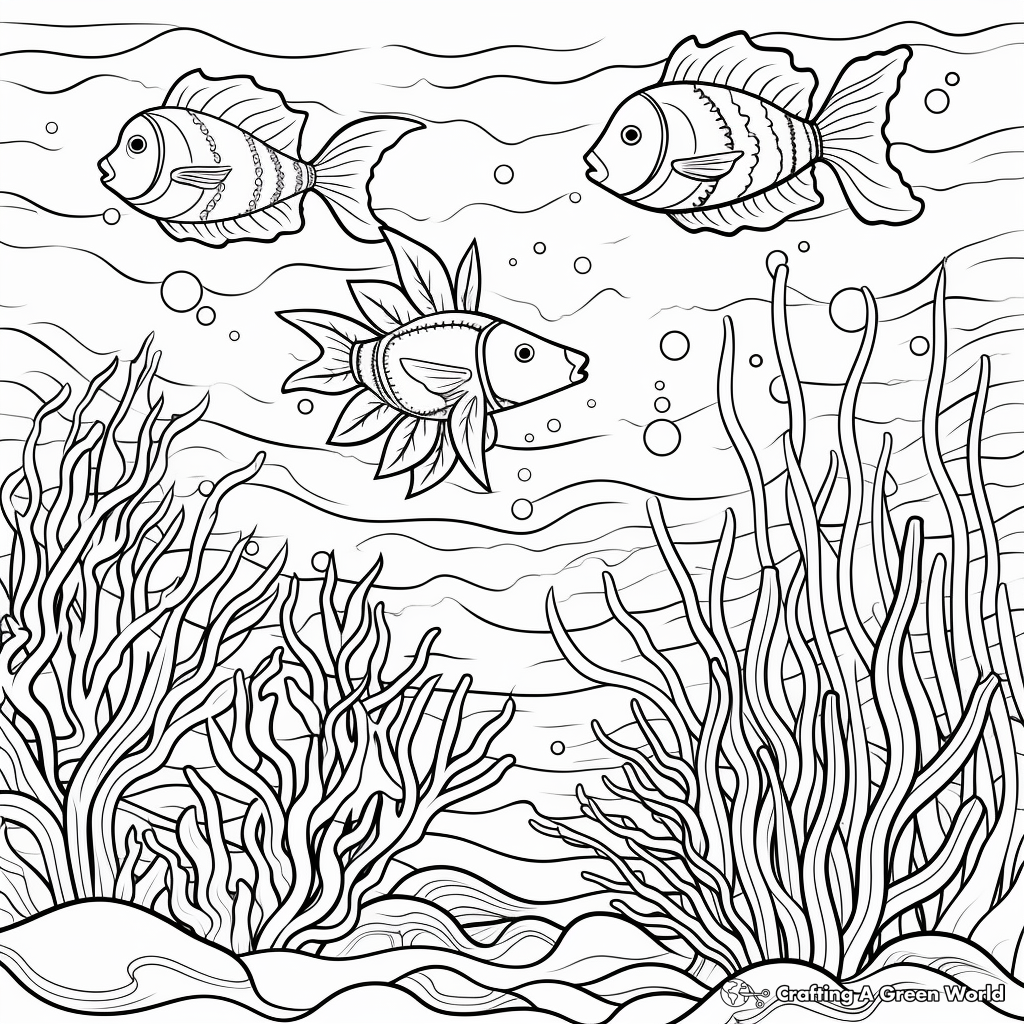 Ocean and its Creatures Creation Coloring Pages 1