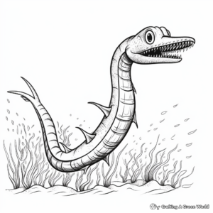 Ocean-Dwelling Plesiosaurs Coloring Pages 2