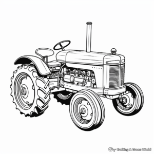 Old-Fashioned Antique Tractor Coloring Pages 2