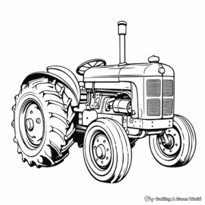 Old-Fashioned Antique Tractor Coloring Pages 4