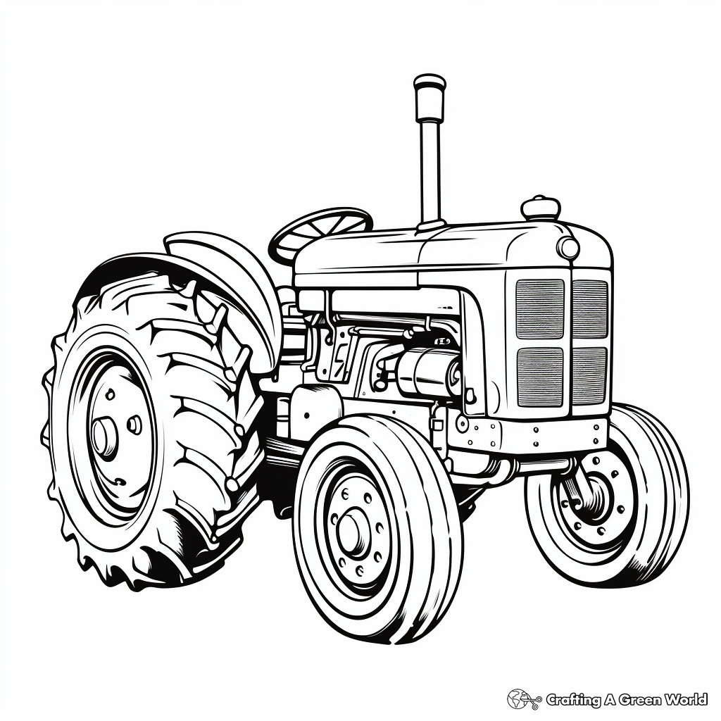 Old-Fashioned Antique Tractor Coloring Pages 4