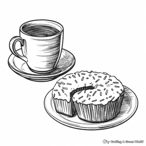 Old-Fashioned Donut Coloring Pages 1