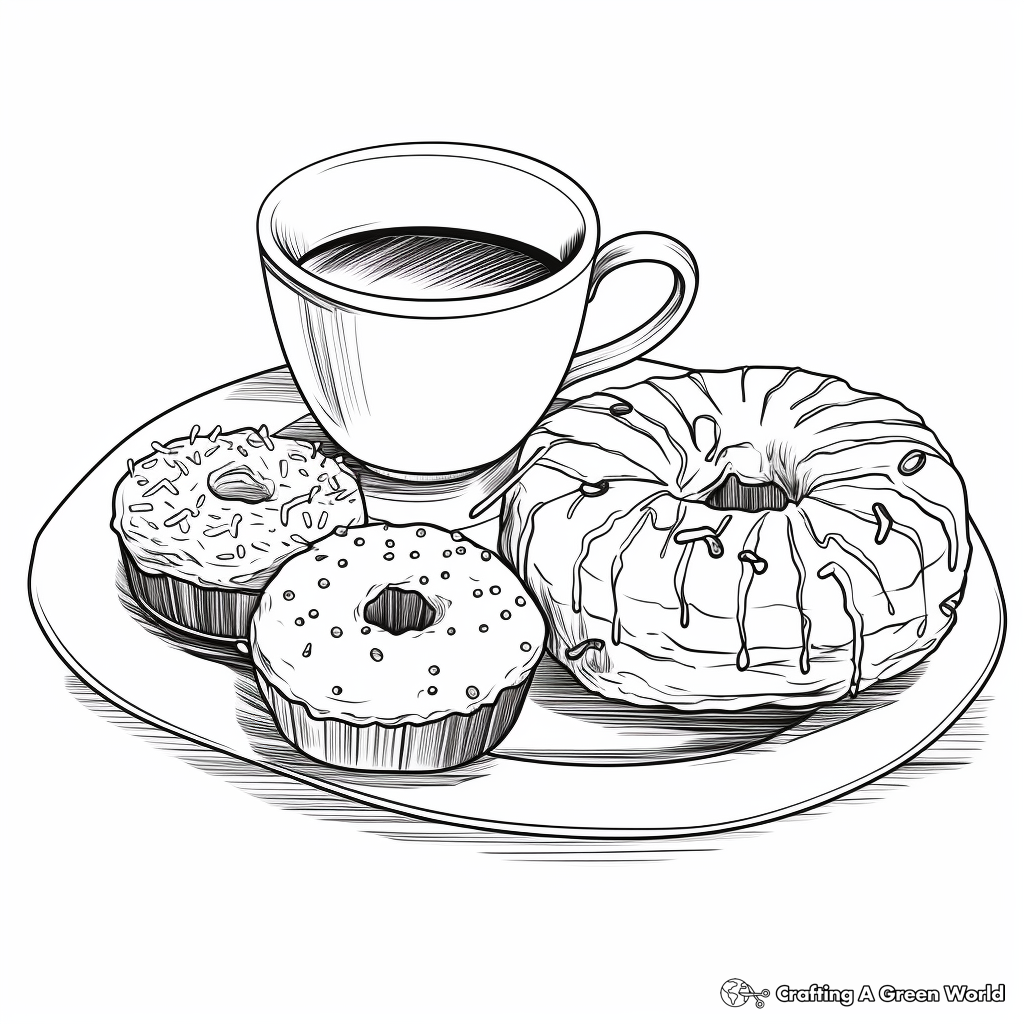 Old-Fashioned Donut Coloring Pages 3