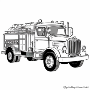 Old-fashioned Fire Pumper Truck Coloring Pages 1