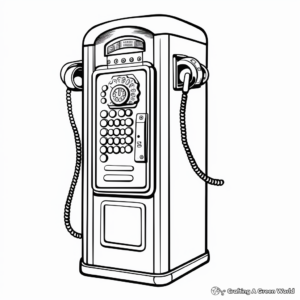 Old-Fashioned Payphone Coloring Pages 1