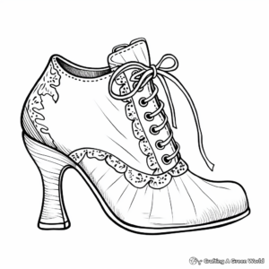 Old-Fashioned Victorian Shoe Coloring Pages 3