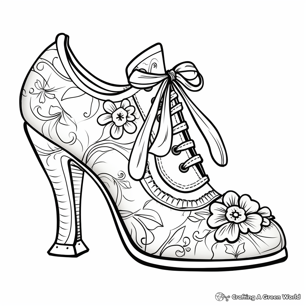 Old-Fashioned Victorian Shoe Coloring Pages 4