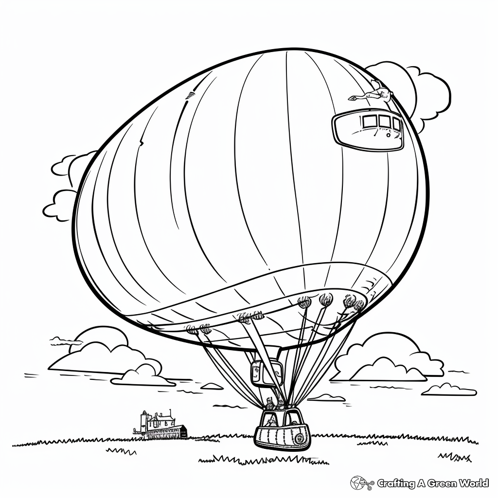 Old Fashioned Zeppelin Balloon Coloring Pages 4