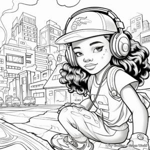 Old School Hip Hop Graffiti Coloring Pages 1