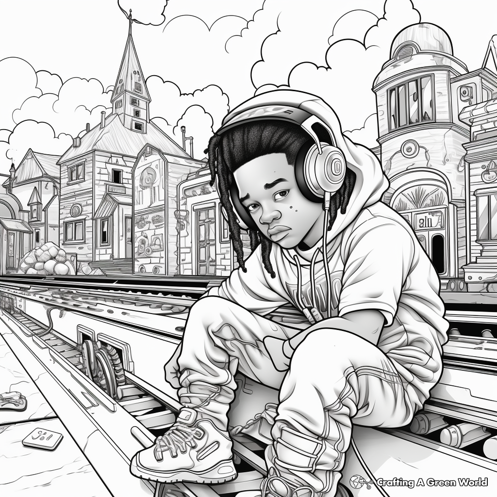 Old School Hip Hop Graffiti Coloring Pages 3