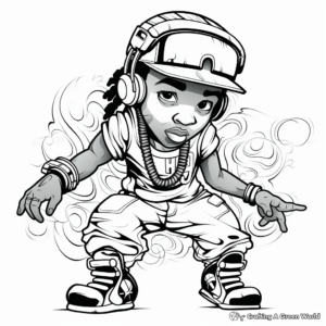 Old School Hip Hop Graffiti Coloring Pages 4