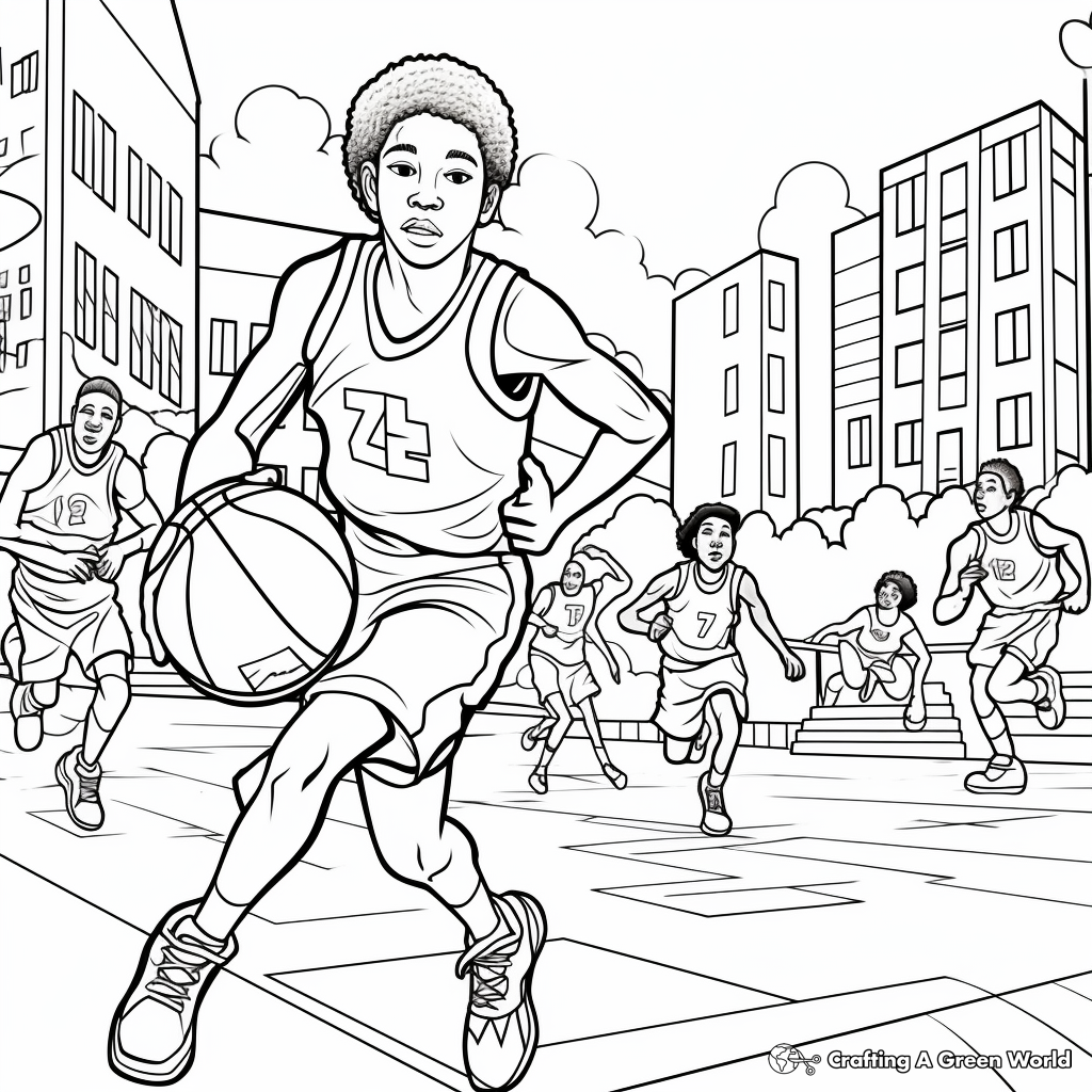 Olympic Basketball Games Coloring Sheets 3