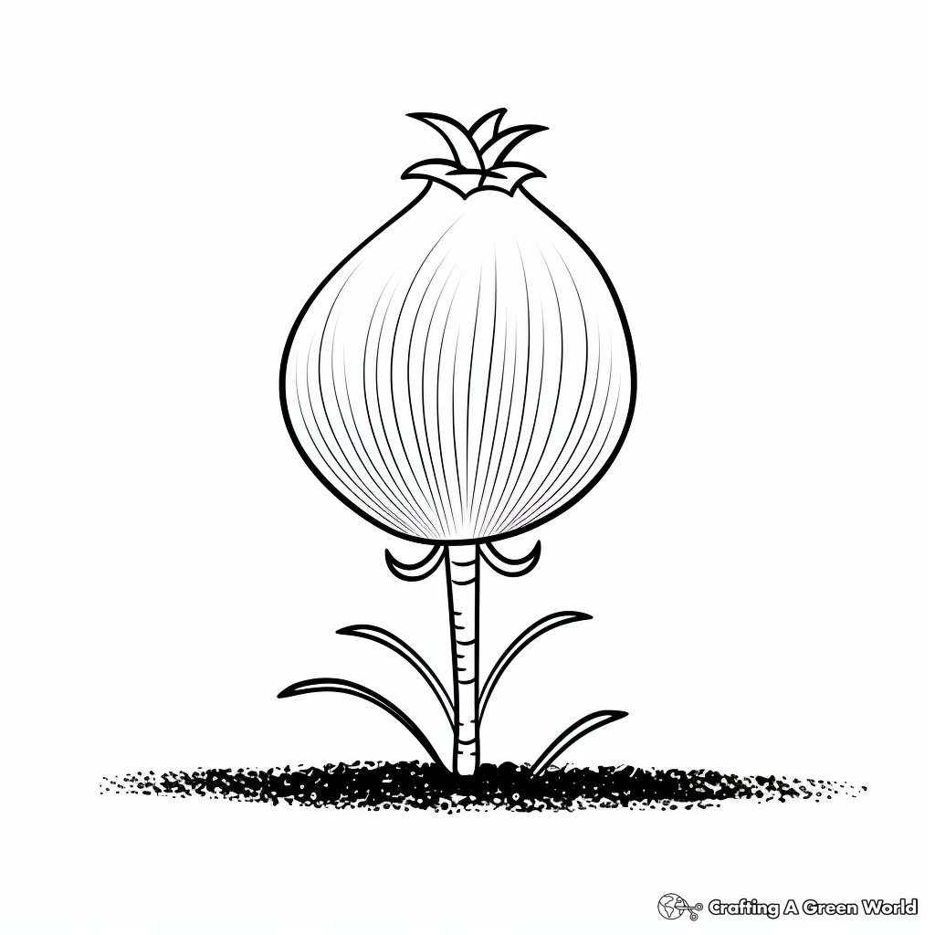 Onion Bulb and Flower: Life Cycle Coloring Pages 3