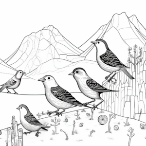 Operatic Alpine Chough Coloring Pages for Musicians 1