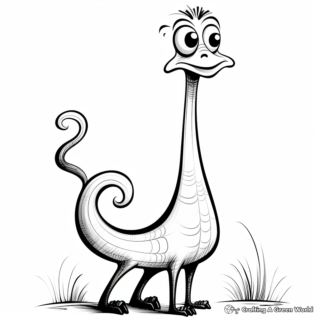 Opisthocoelicaudia Long Neck Dinosaur Coloring Pages for Kids 1