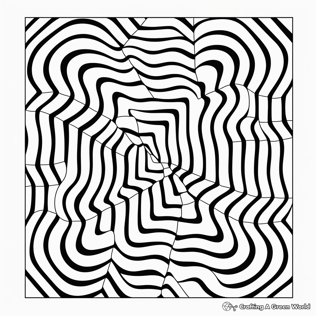 Optical Illusion Geometric Coloring Pages 4
