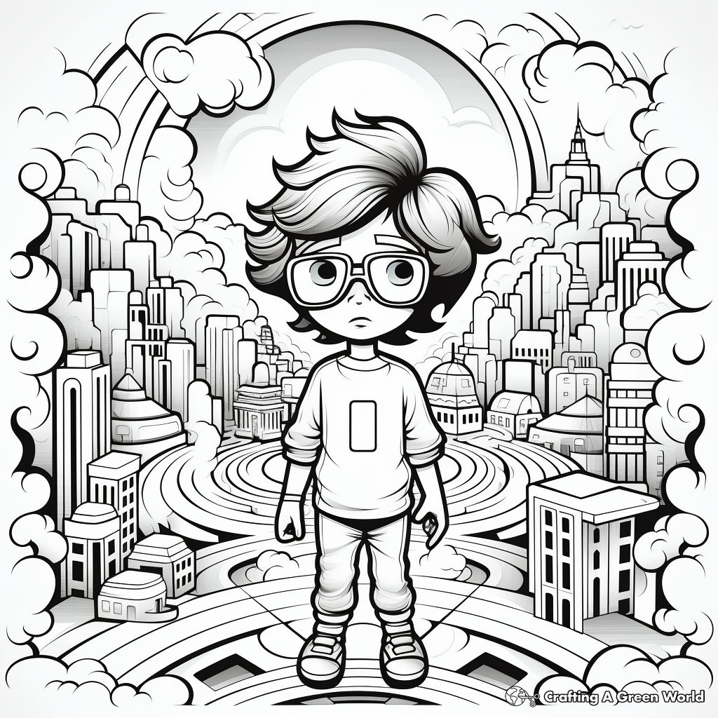 Optical Illusion Style Coloring Pages 1