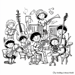 Orchestra Instruments Coloring Pages 1