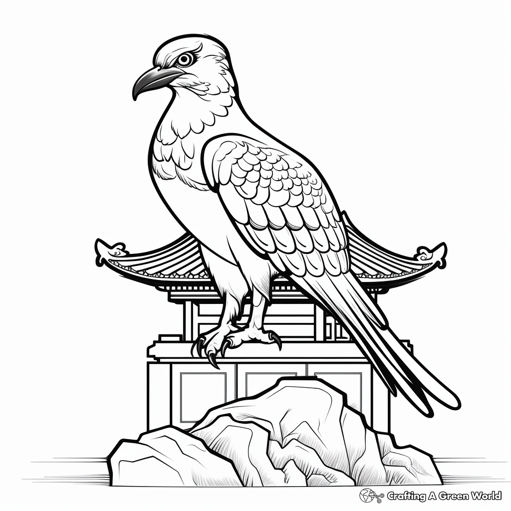Oriental Style Osprey Coloring Pages 1