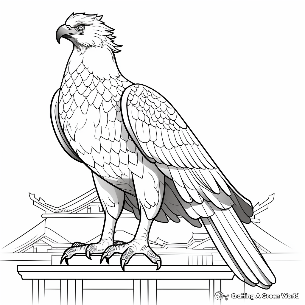 Oriental Style Osprey Coloring Pages 3
