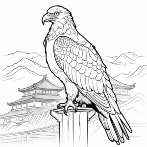 Oriental Style Osprey Coloring Pages 4