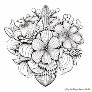 Ornament Cluster Coloring Pages with Intricate Design 2